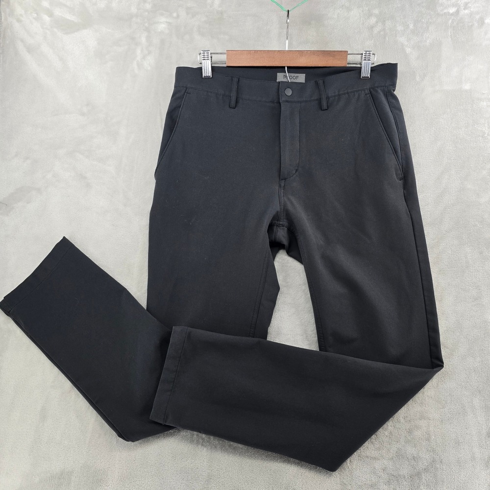 Proof Nomad Pant Men 32 Black Performance‎ Chino Slim Fit Travel Trousers NEW